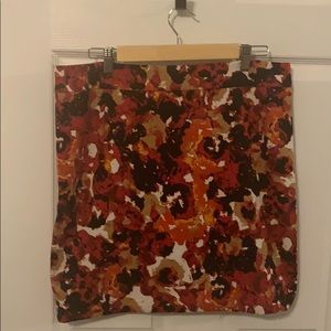 Red, gold and black pencil skirt (Jones New York)